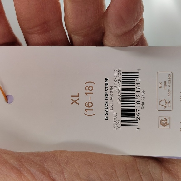 Joyspun Pullover Smocked Blouse Size XL Cotton Top Striped Flowy NWT - Picture 6 of 7